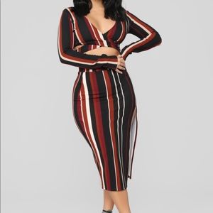 Jada striped Skirt set